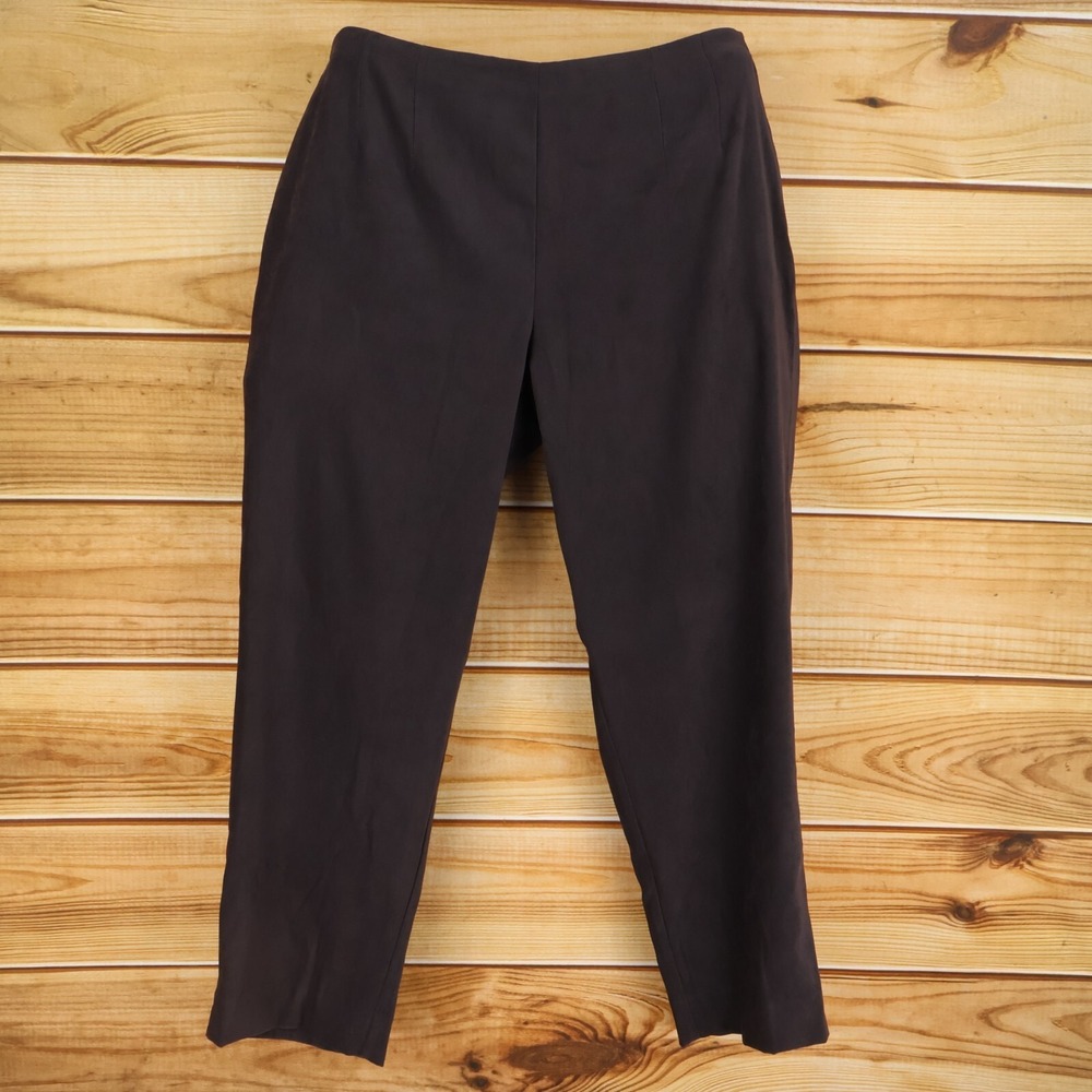 True Beauty by Emme Pants Womens‎ 14W Brown Stretch Waist High Rise Straight Leg